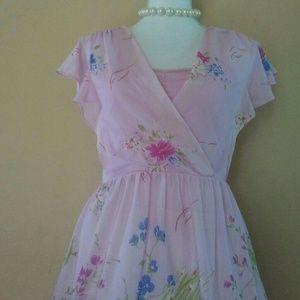 Vintage Sheer Floral Dress